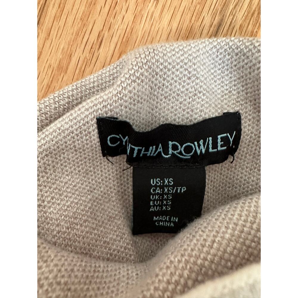 Cynthia Rowley Color Block Mock Turtleneck, Taupe… - image 3